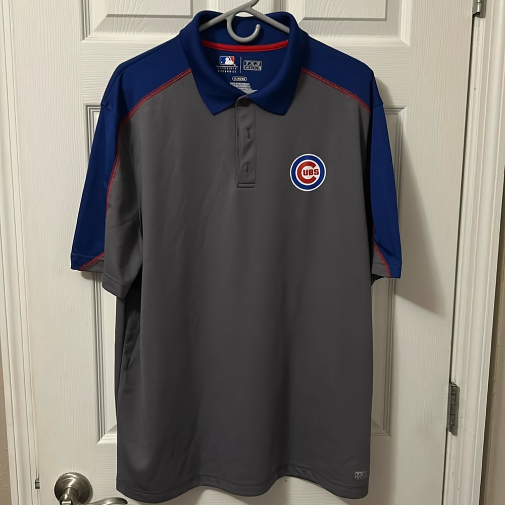 Chicago Cubs baseball MLB men’s polo shirt XL Grey Blue
